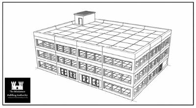 Commercial Building 3 story office building (painted)